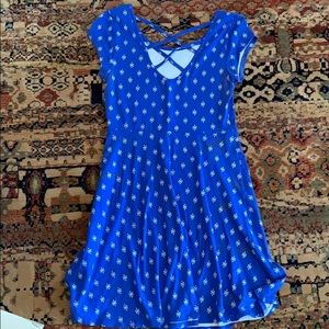 Blue floral skater dress